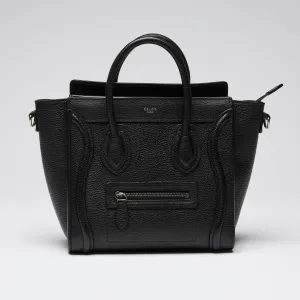 Celine Black Leather Luggage Tote