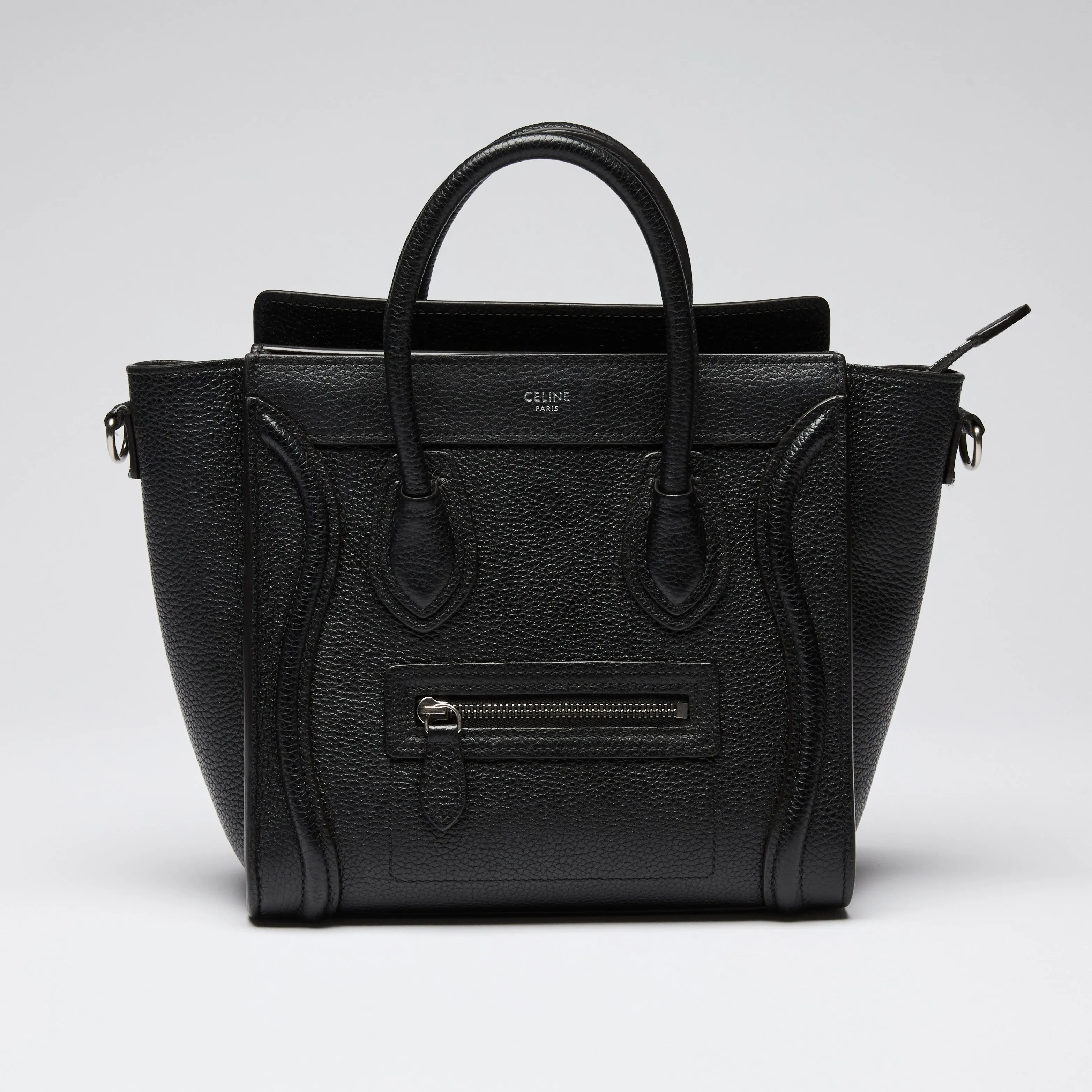 Celine Black Leather Luggage Tote