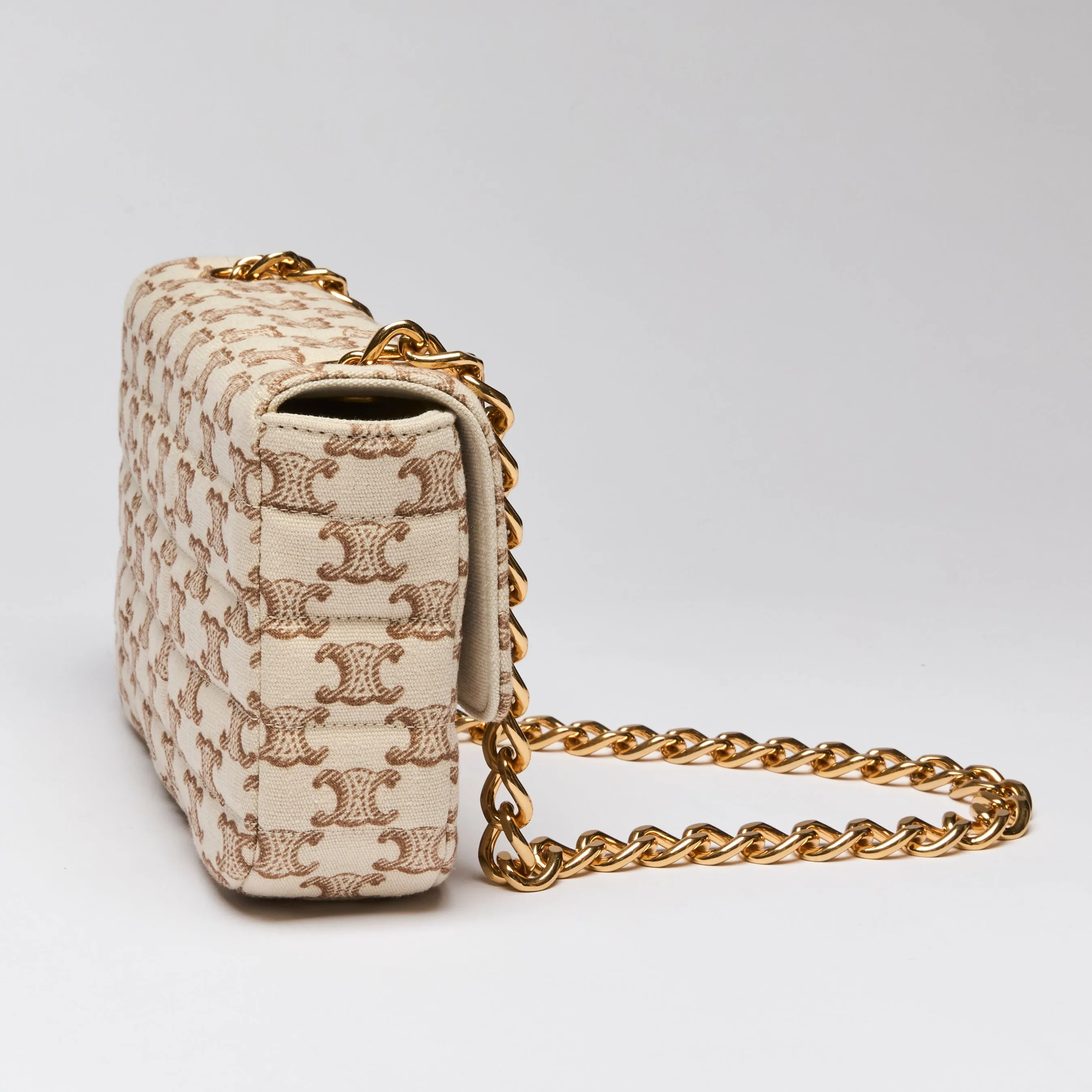 Celine Monogram Fabric Flap Chain Bag