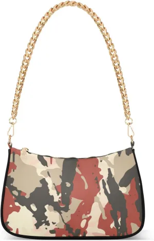 Chain Shoulder Purse Bag with Zipper Pocket for Women Mini Small Hobo Tote Clutch Handbags with Gold Chain Strap