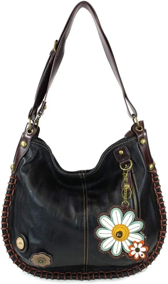 CHALA Handbags Charming Crossbody or Shoulder Convertible Large Chala Purse - BLACK