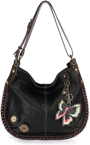 CHALA Handbags Charming Crossbody or Shoulder Convertible Large Chala Purse - BLACK