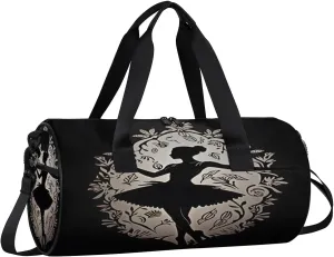 Charming Ballet Gym Bag for Women Men Lightweight Weekender Travel Bag Stylish Duffle Bag for Gym Travel Overnight Carry On