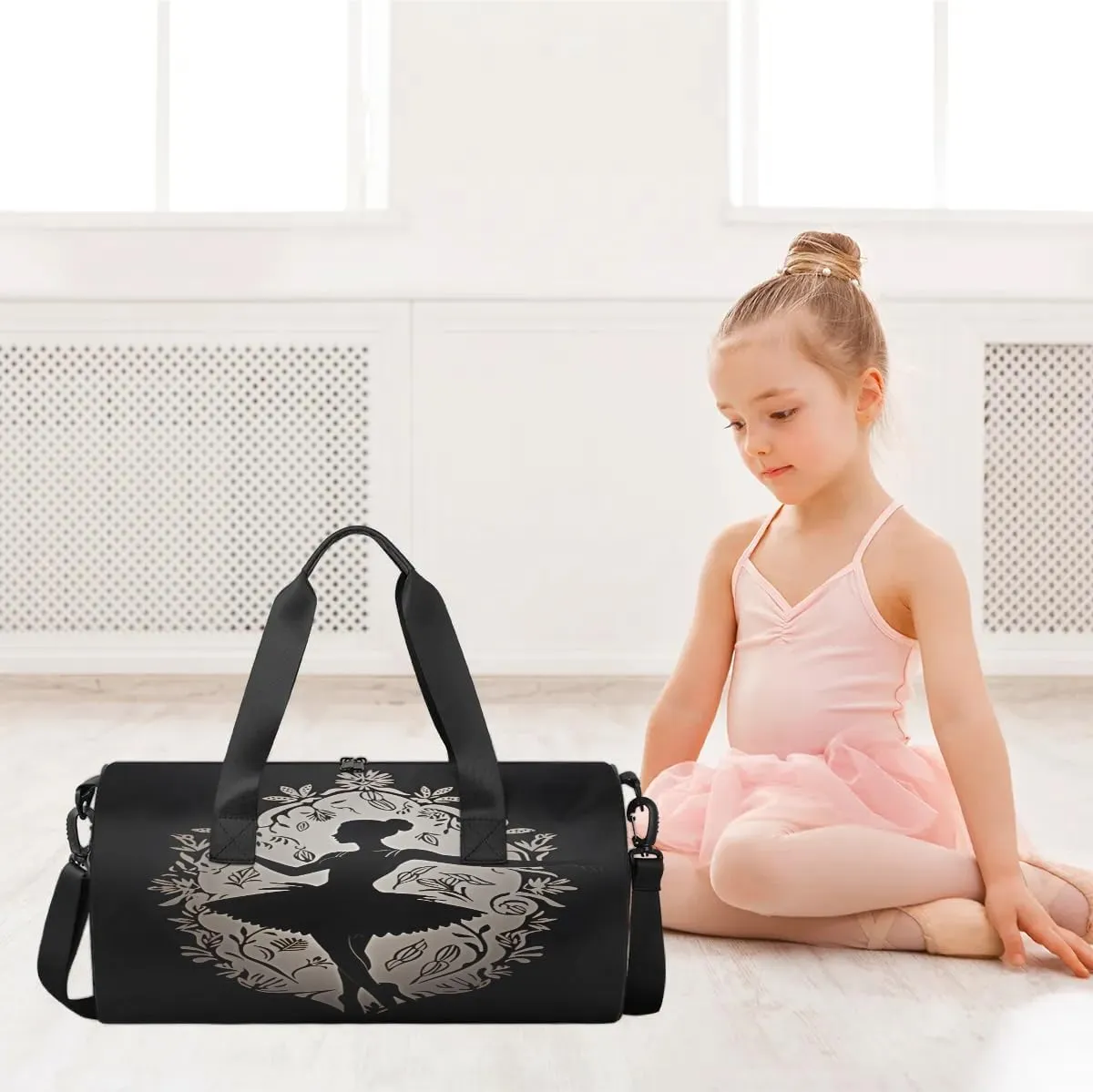 Charming Ballet Gym Bag for Women Men Lightweight Weekender Travel Bag Stylish Duffle Bag for Gym Travel Overnight Carry On