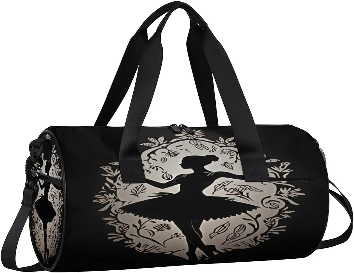 Charming Ballet Gym Bag for Women Men Lightweight Weekender Travel Bag Stylish Duffle Bag for Gym Travel Overnight Carry On