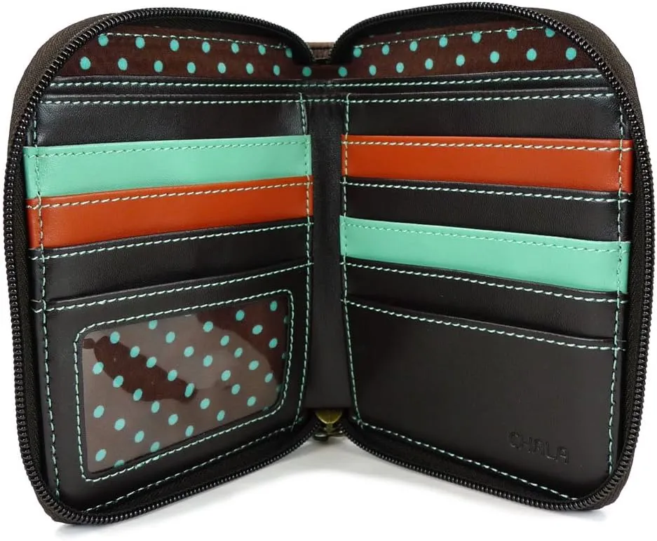 Charming Chala Wallet Credit Cards Coins Wristlet (Indigo Wiener Dog)