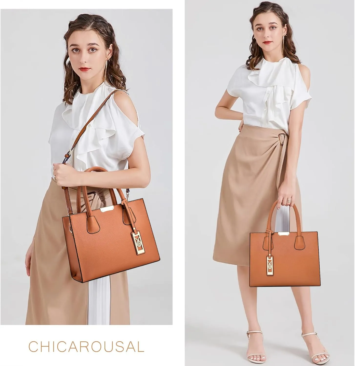 CHICAROUSAL Crossbody Purses and Handbags for Women PU Leather Tote Shoulder Bags Top Handle Satchel