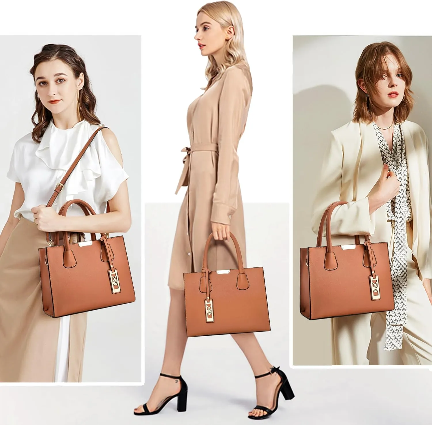 CHICAROUSAL Crossbody Purses and Handbags for Women PU Leather Tote Shoulder Bags Top Handle Satchel