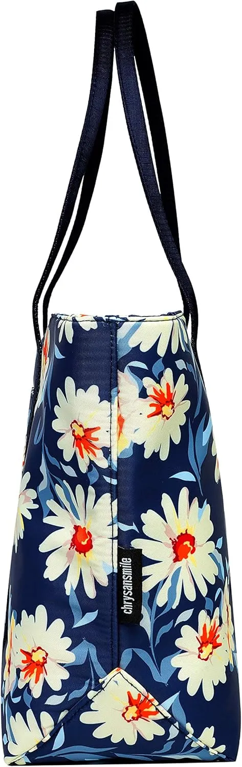 Chrysansmile Large Tote Bag for Women Work Nylon Shoulder Bags Waterproof Beach Bag Flower Womens Purses and Handbags