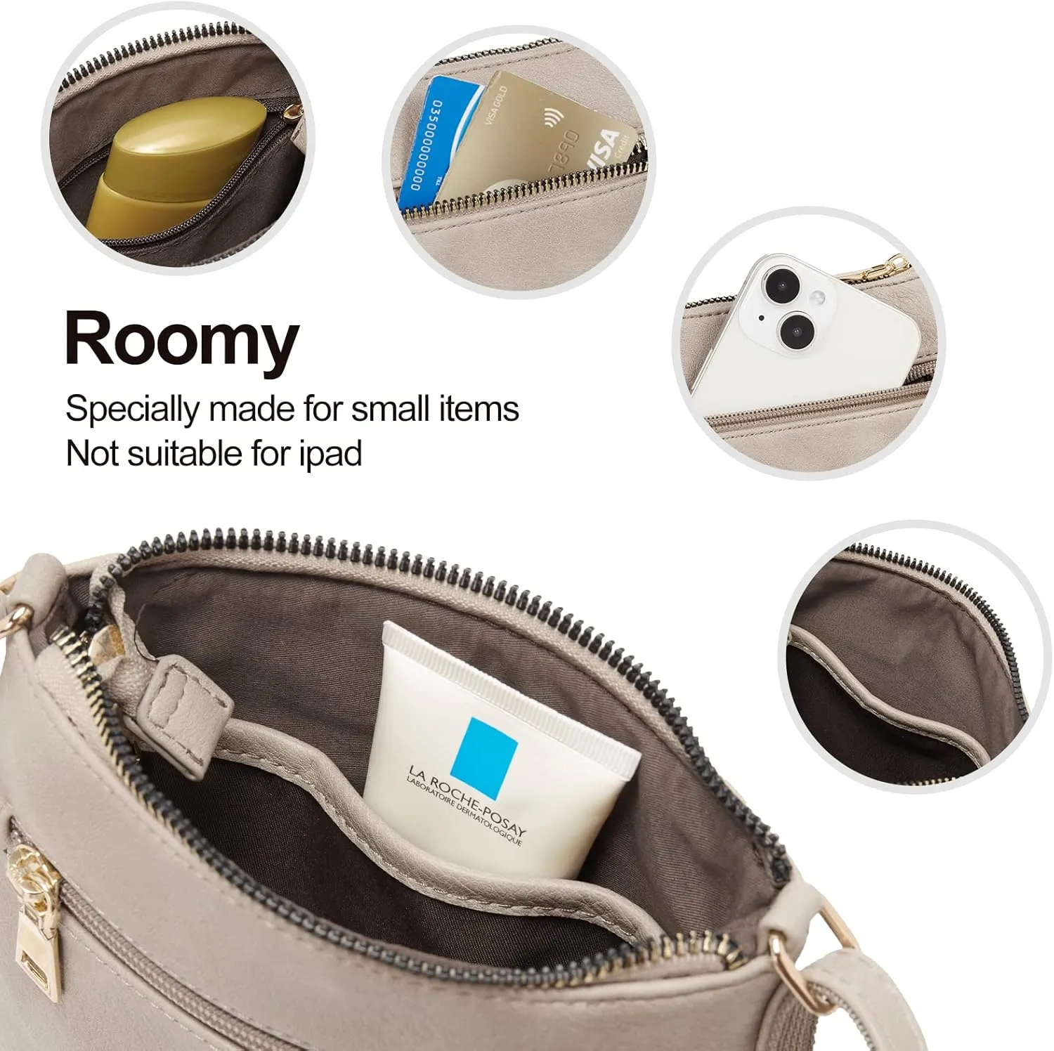 CLUCI Crossbody Purses for Women, Medium Size Zipper Pocket Adjustable Strap, Soft Leather Women's Shoulder Handbags