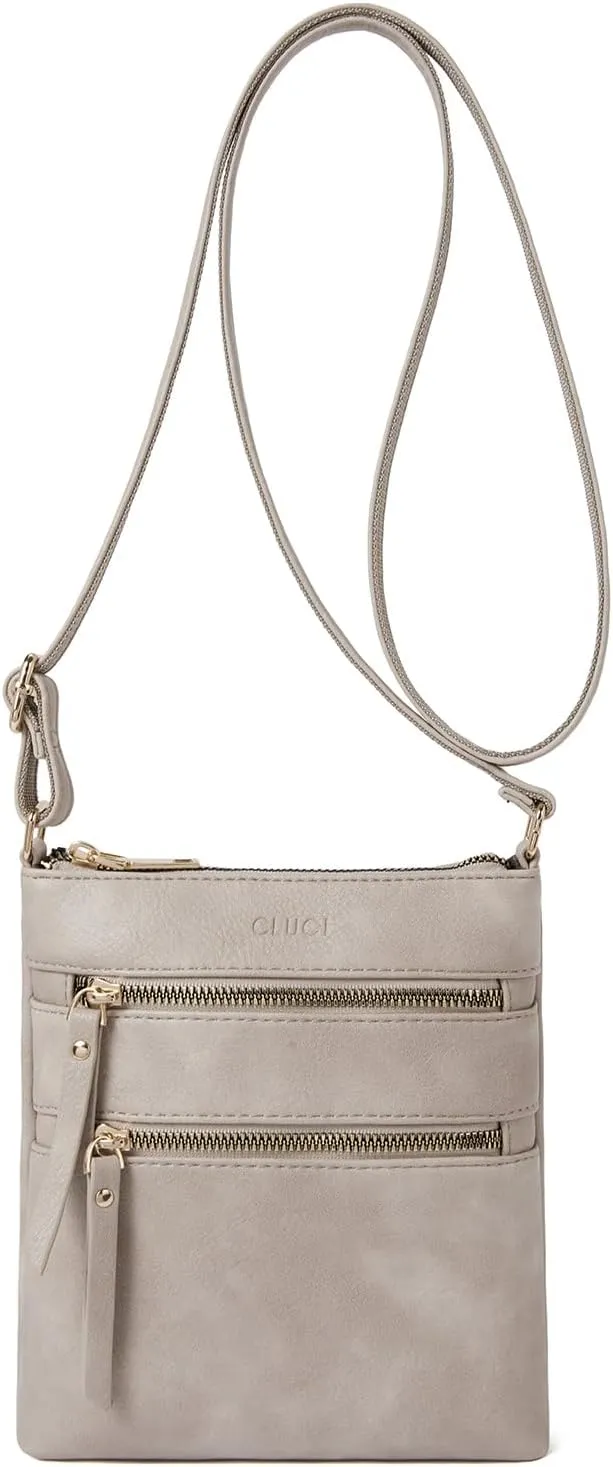 CLUCI Crossbody Purses for Women, Medium Size Zipper Pocket Adjustable Strap, Soft Leather Women's Shoulder Handbags