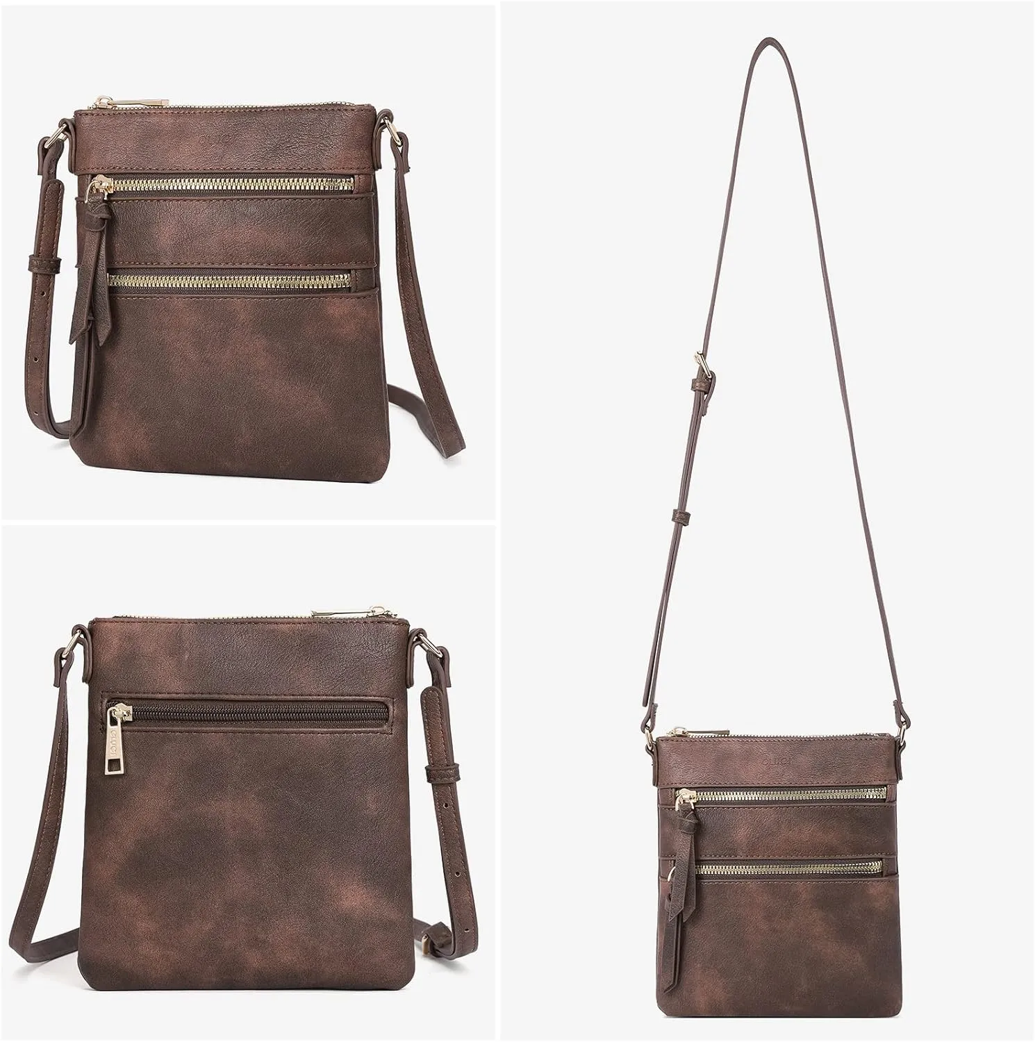 CLUCI Crossbody Purses for Women, Medium Size Zipper Pocket Adjustable Strap, Soft Leather Women's Shoulder Handbags