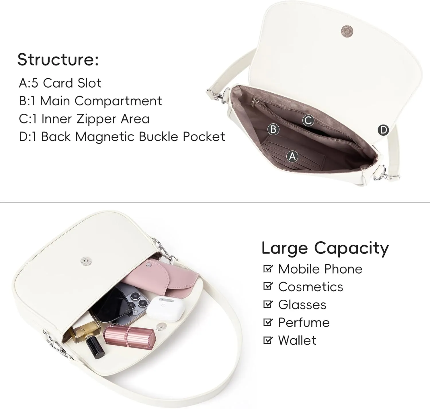 CLUCI Purses for women,Small Shoulder Bag Cute Clutch Designer tote Handbags leather crossbody bag Hobo purse