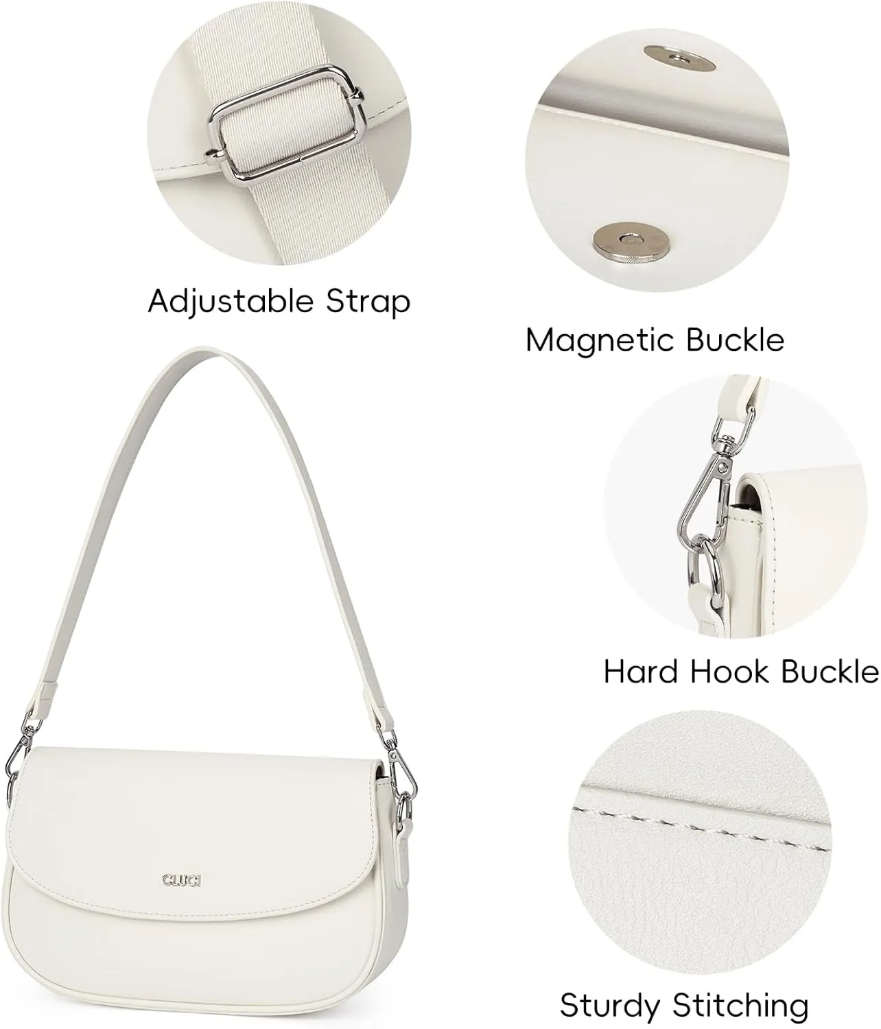 CLUCI Purses for women,Small Shoulder Bag Cute Clutch Designer tote Handbags leather crossbody bag Hobo purse