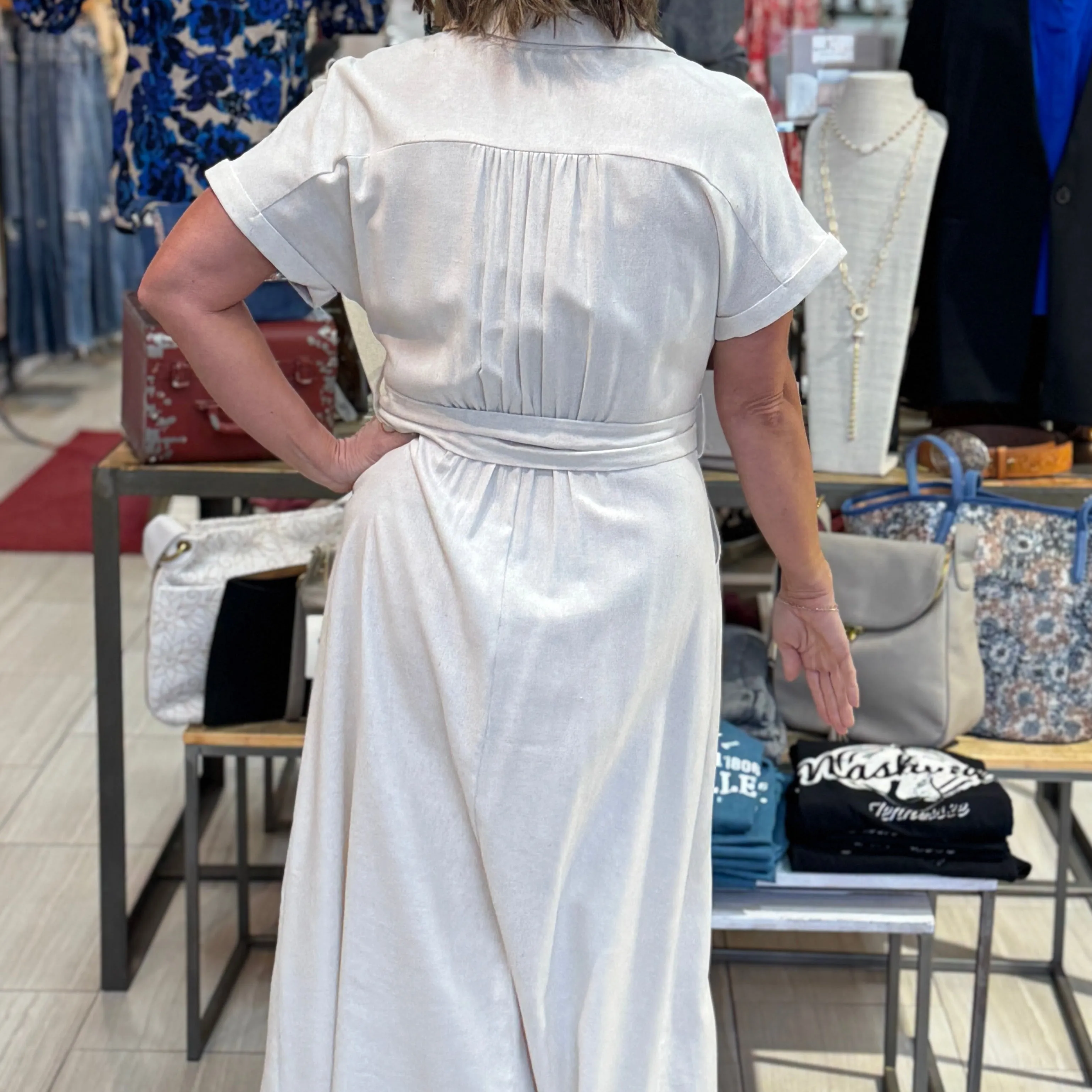 Coastal Charm Linen Blend Dress