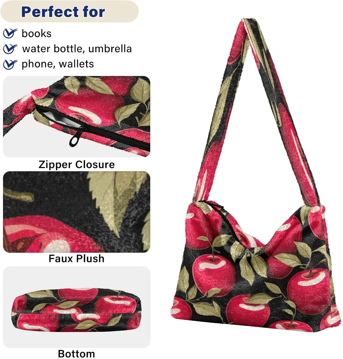 Cosmic Sky with Various Stars and Nebulas Plush Bag, Shoulder Hand Bag, Shoulder Handbags for Women