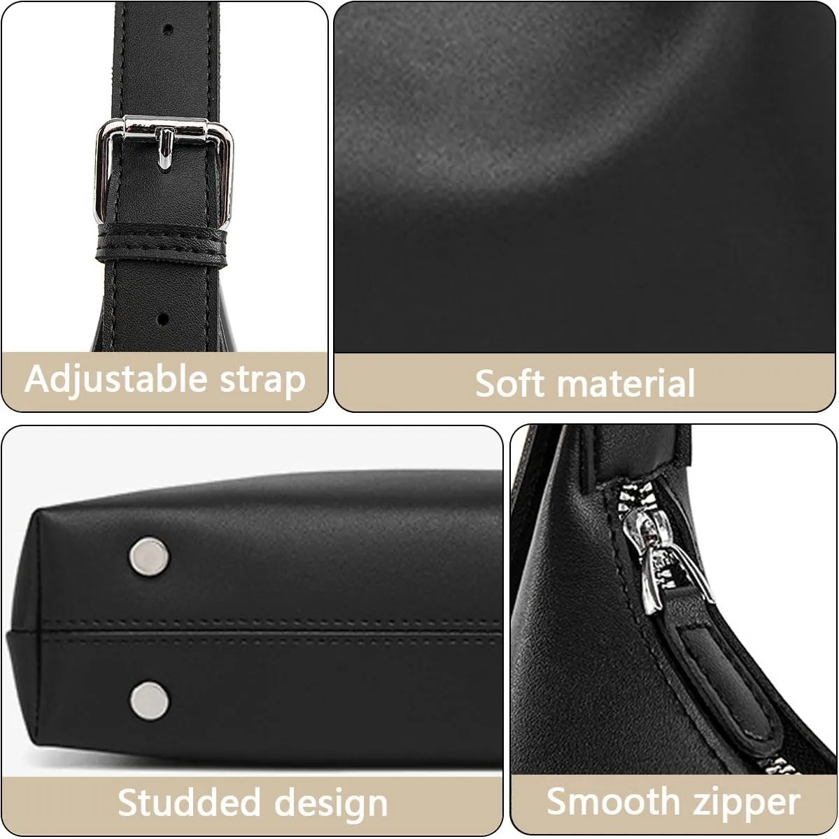 Crescent Hobo Bag for Women Small Shoulder Purse Lightweight PU Leather Tote Handbag 2025