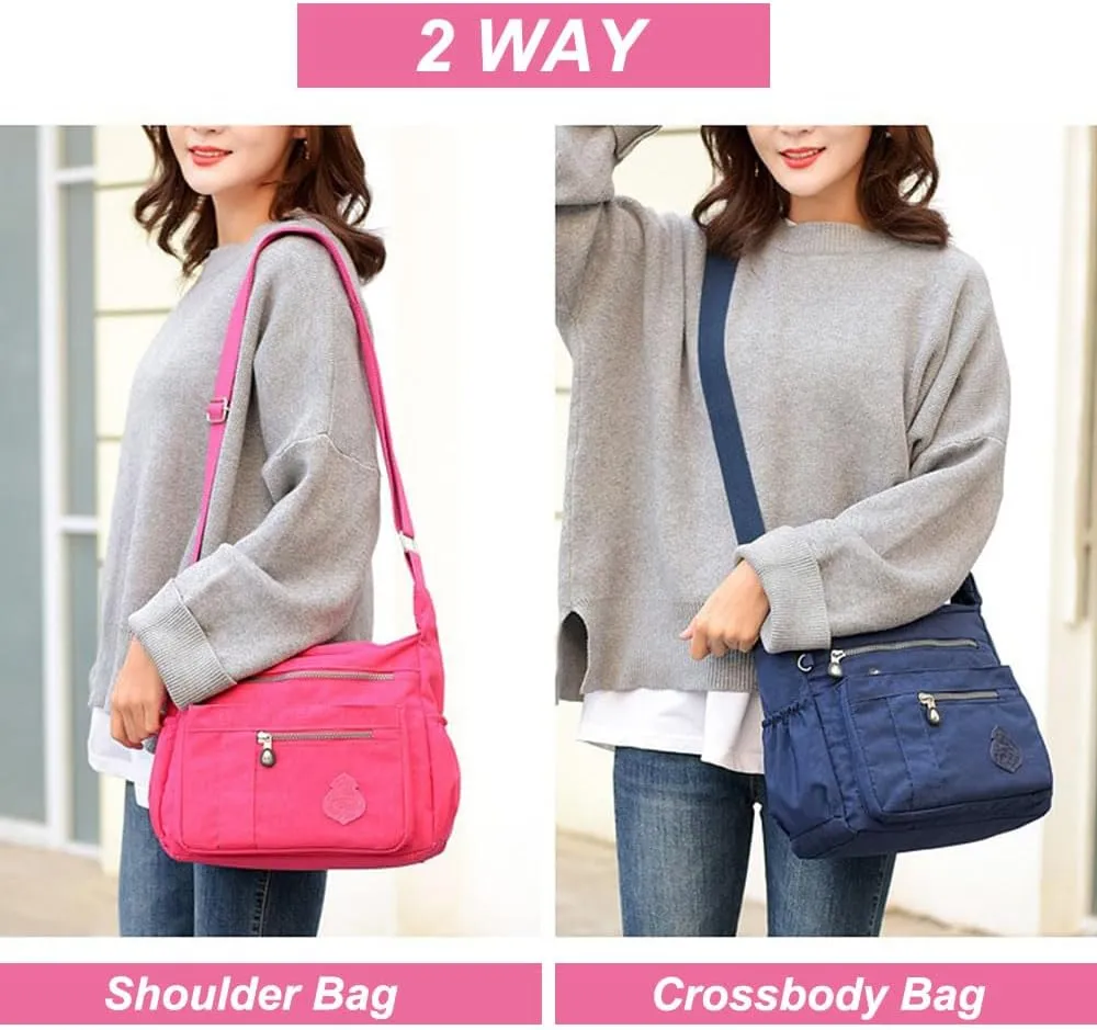 Crossbody Bag for Women Nylon Waterproof Shoulder Handbags Purse Messenger Bag Ladies Travel Bag Pocketbooks