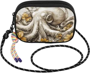 Crossbody Bag Sea Monster Floral for Women Cell Phone Purses Women's Small Shoulder Handbags Wallet Purse with Strap