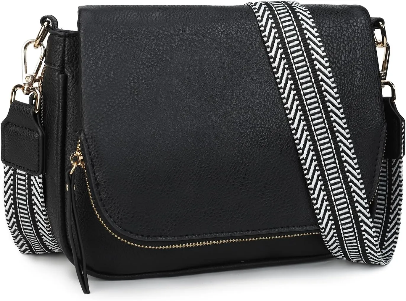 Crossbody Bags for Women Small Pu Leather Over the Shoulder Purses and Flap Cross Body Handbags with Multi Pockets