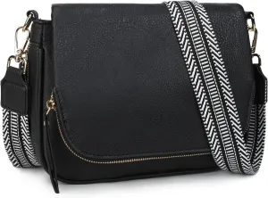 Crossbody Bags for Women Small Pu Leather Over the Shoulder Purses and Flap Cross Body Handbags with Multi Pockets