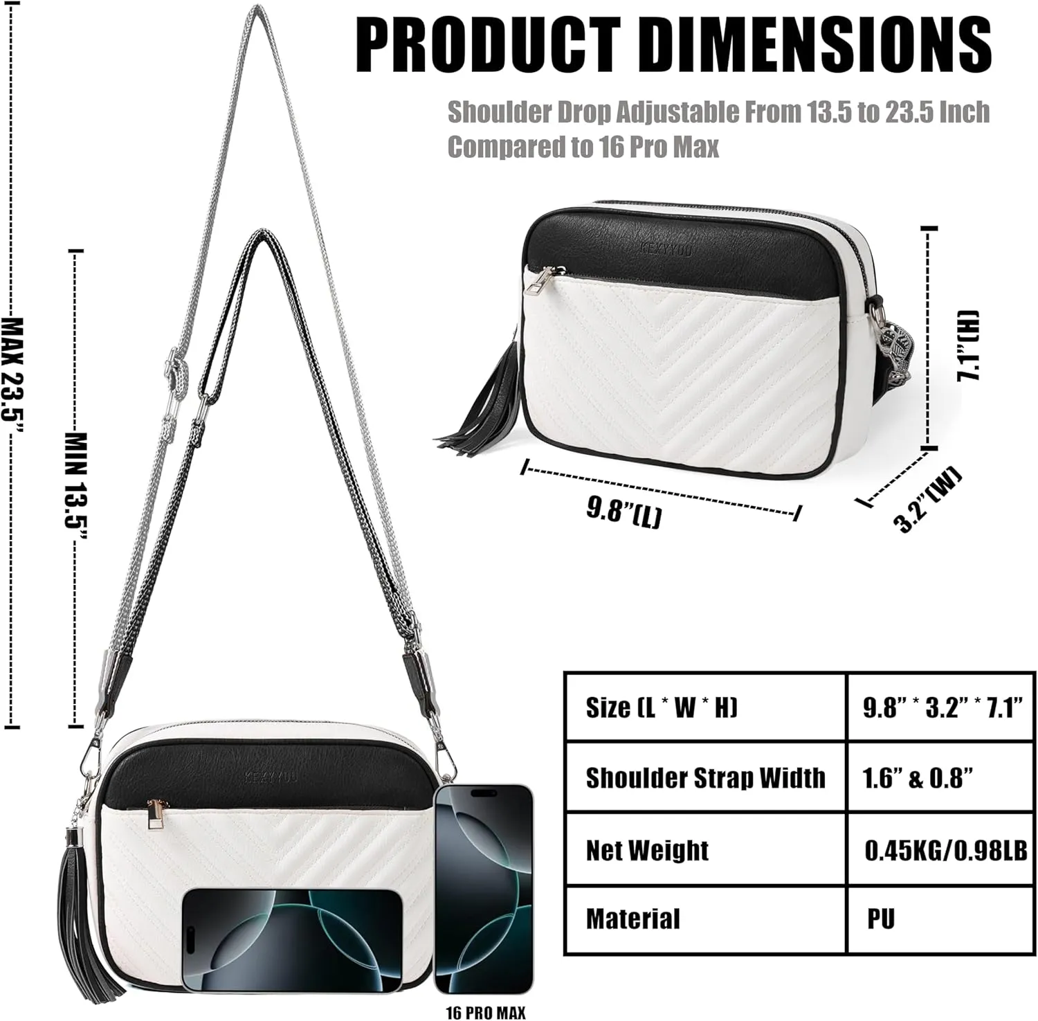 Crossbody Bags for Women Soft Leather Crossbody Purses Small Shoulder Handbags with Two Adjustable Straps
