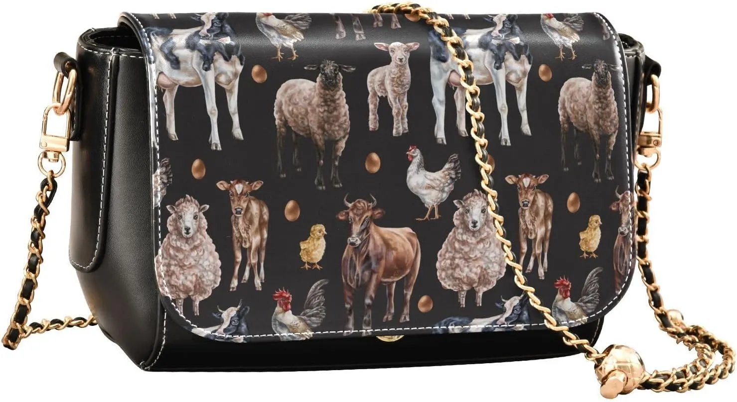 Crossbody Bags for Women Trendy Women's Black Shoulder Bag Small PU Leather Flap Cross Body Bag Handbags