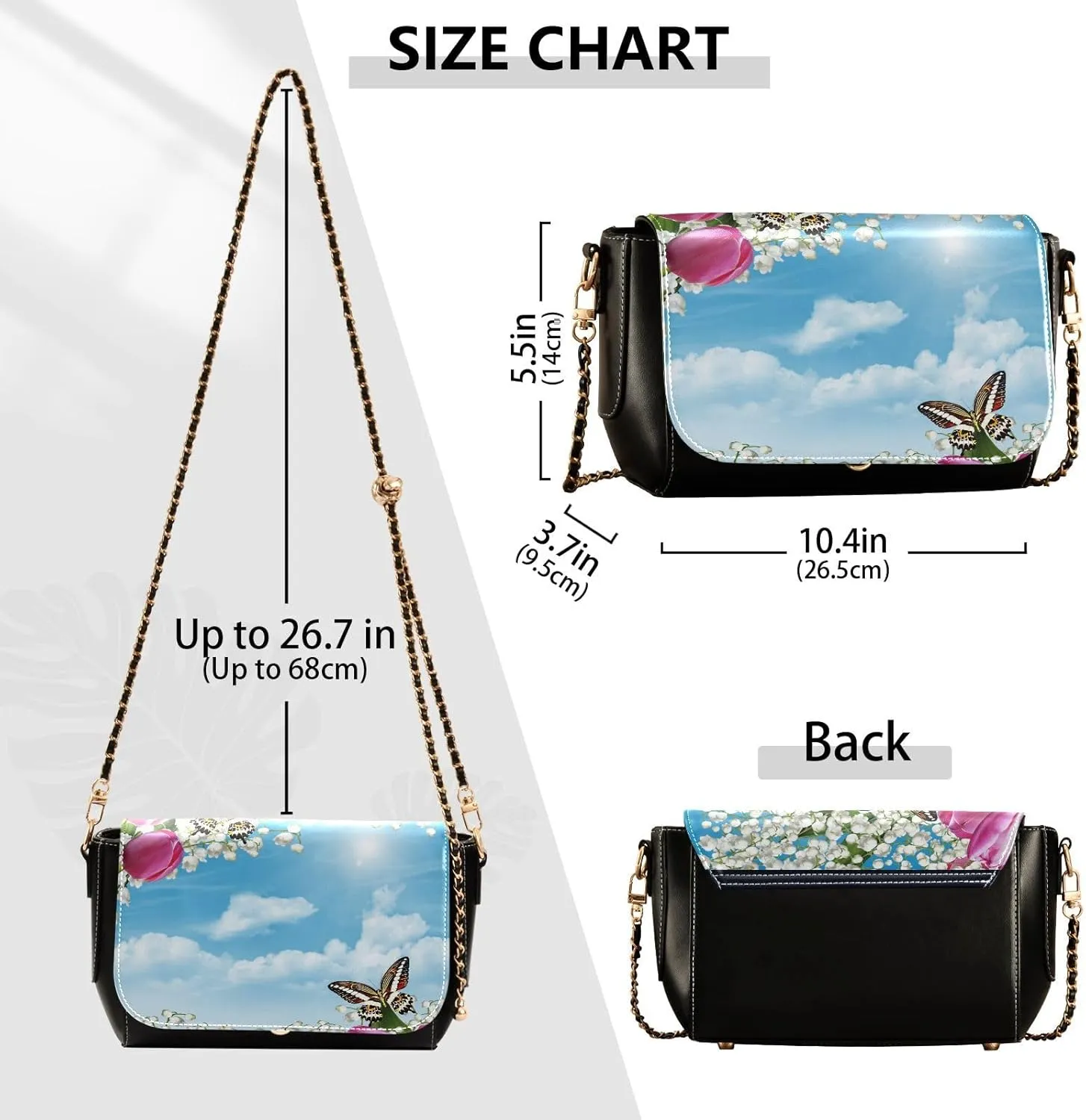 Crossbody Bags for Women Trendy Women's Black Shoulder Bag Small PU Leather Flap Cross Body Bag Handbags