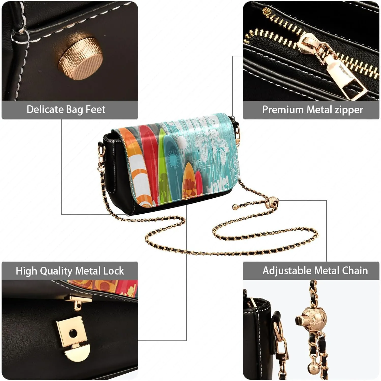 Crossbody Bags for Women Trendy Women's Black Shoulder Bag Small PU Leather Flap Cross Body Bag Handbags