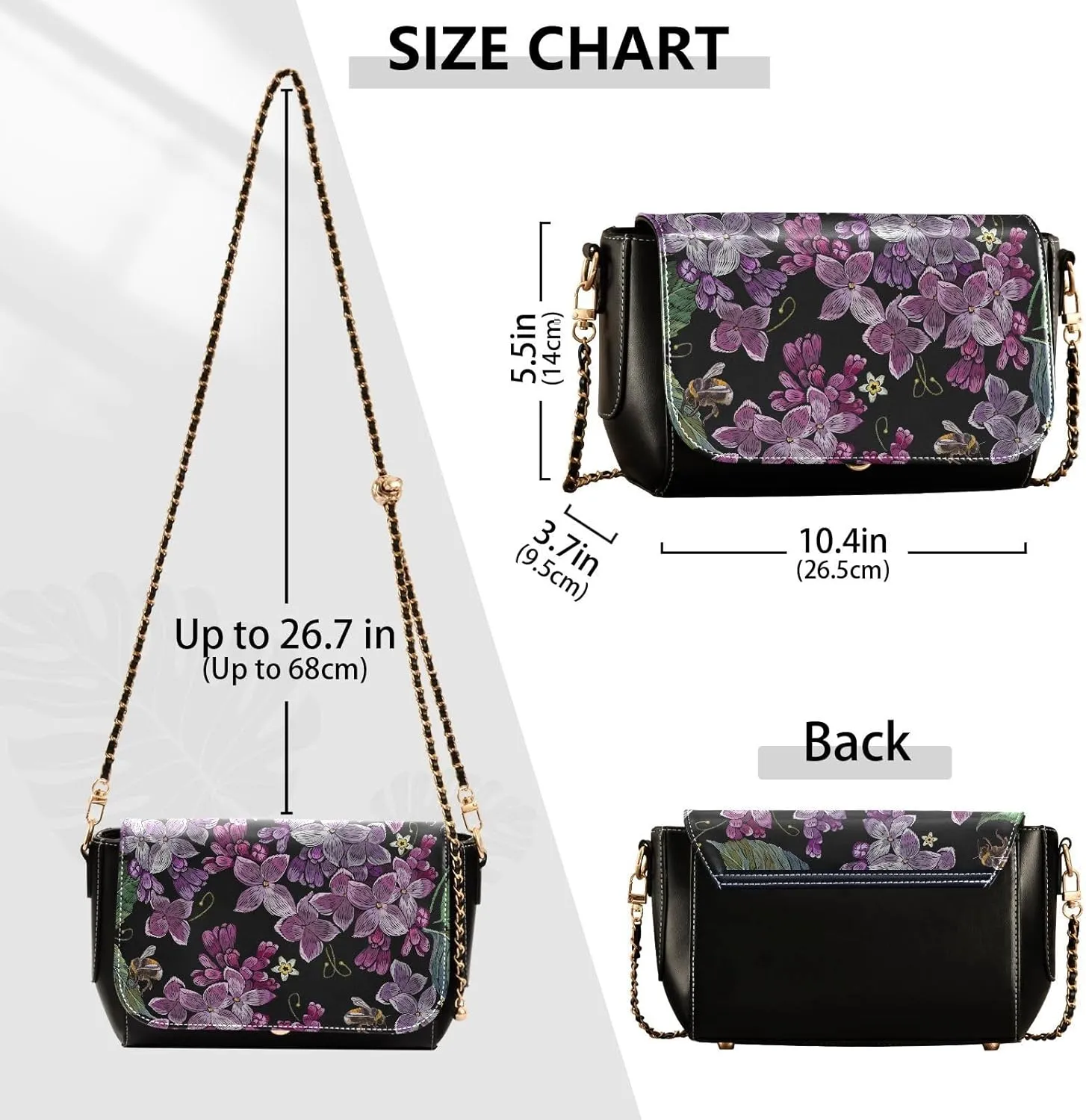 Crossbody Bags for Women Trendy Women's Black Shoulder Bag Small PU Leather Flap Cross Body Bag Handbags