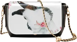 Crossbody Bags for Women Trendy Women's Black Shoulder Bag Small PU Leather Flap Cross Body Bag Handbags