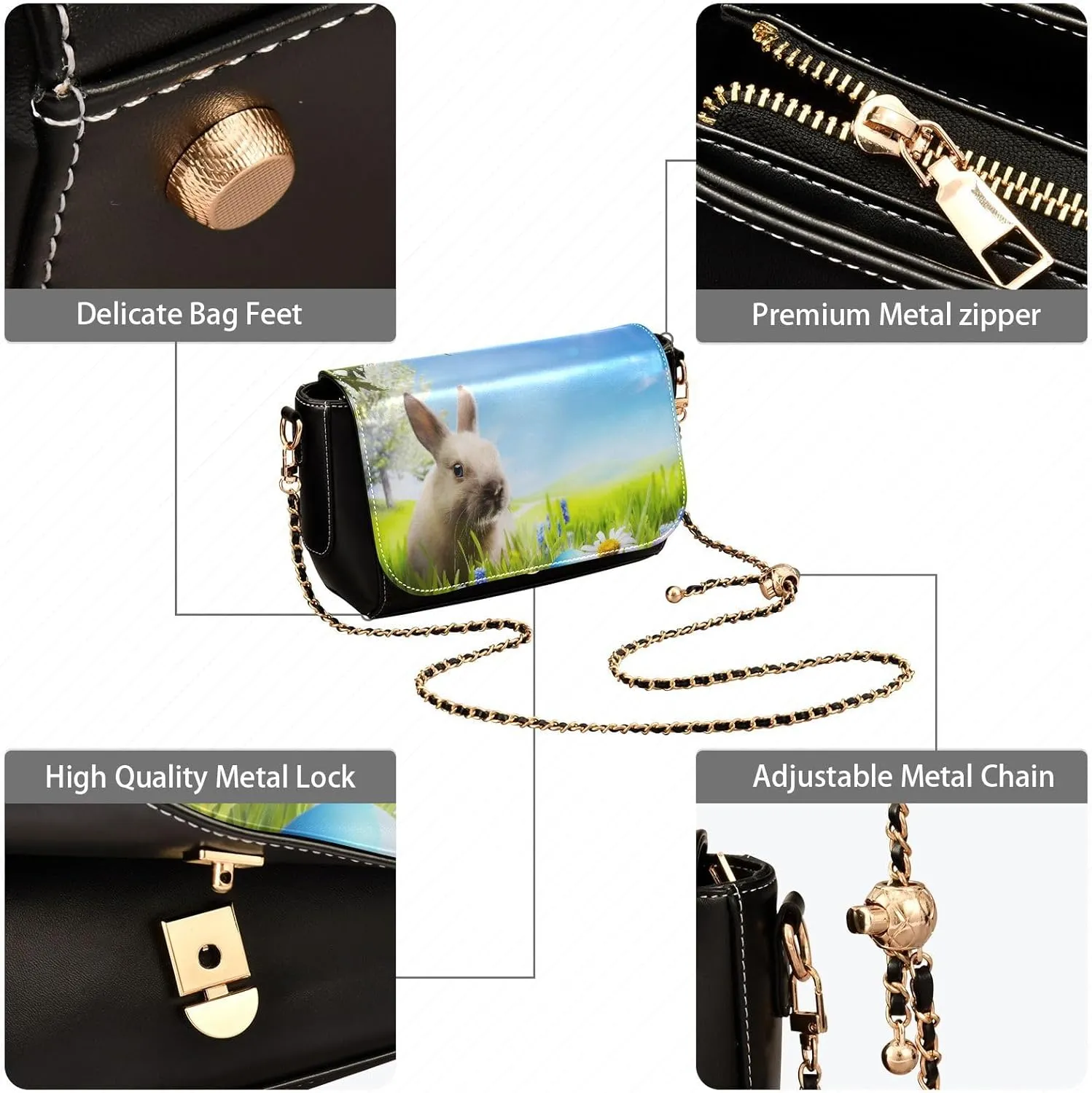 Crossbody Bags for Women Trendy Women's Black Shoulder Bag Small PU Leather Flap Cross Body Bag Handbags