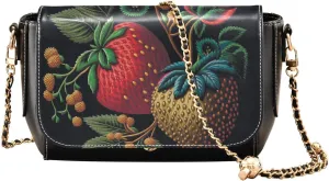 Crossbody Bags for Women Trendy Women's Black Shoulder Bag Small PU Leather Flap Cross Body Bag Handbags