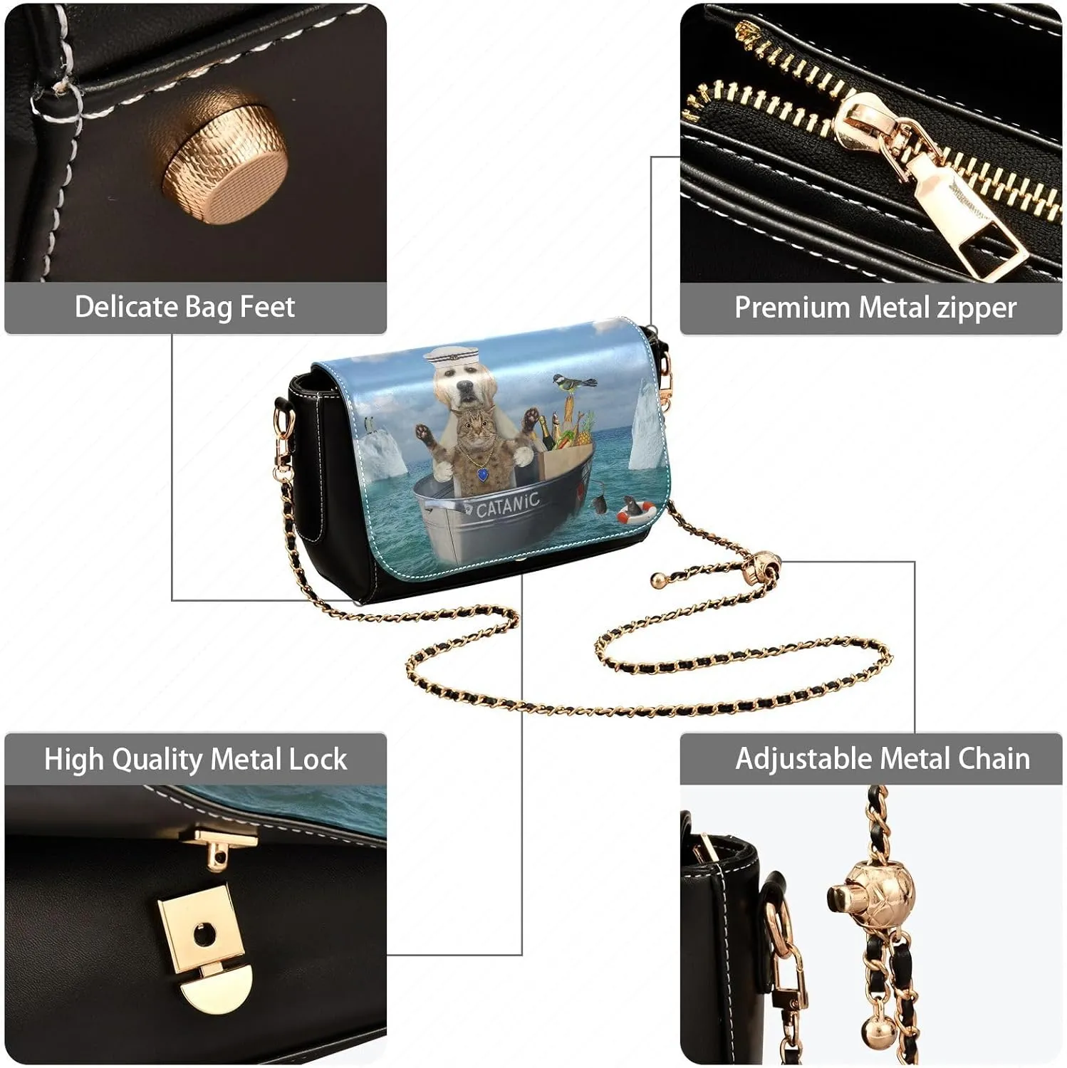 Crossbody Bags for Women Trendy Women's Black Shoulder Bag Small PU Leather Flap Cross Body Bag Handbags