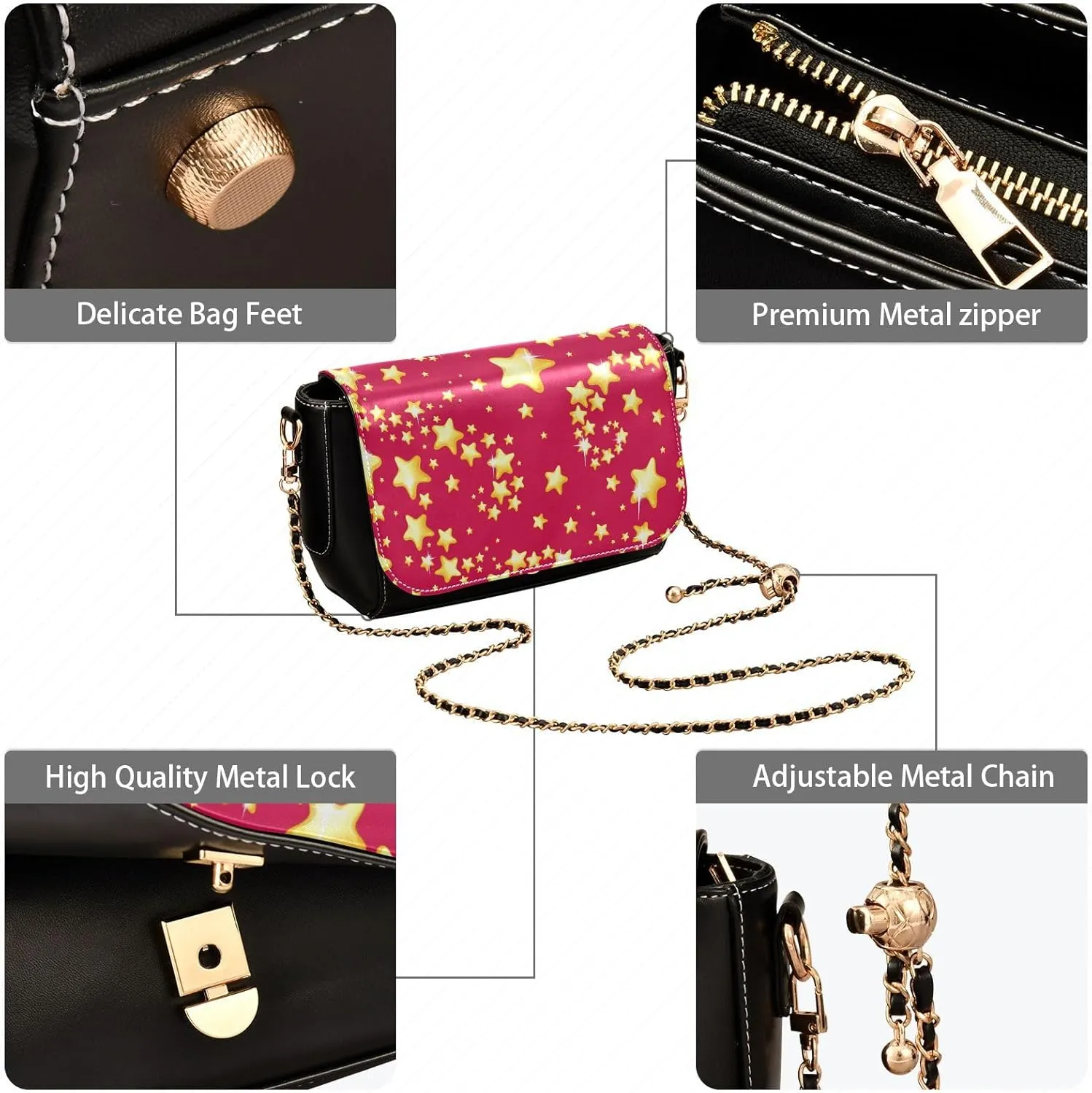 Crossbody Bags for Women Trendy Women's Black Shoulder Bag Small PU Leather Flap Cross Body Bag Handbags