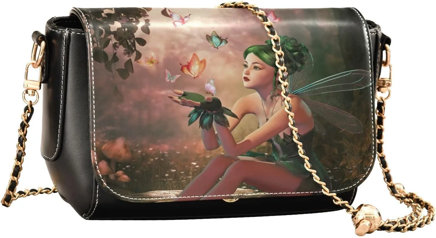 Crossbody Bags for Women Trendy Women's Black Shoulder Bag Small PU Leather Flap Cross Body Bag Handbags