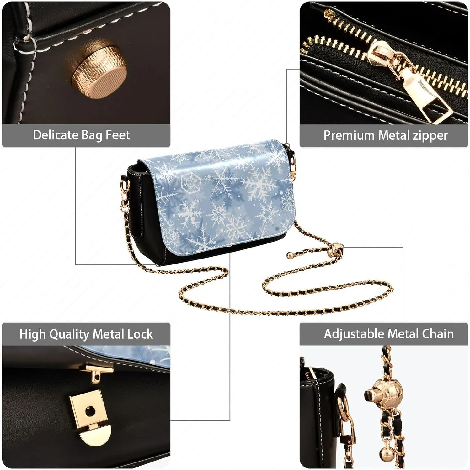 Crossbody Bags for Women Trendy Women's Black Shoulder Bag Small PU Leather Flap Cross Body Bag Handbags