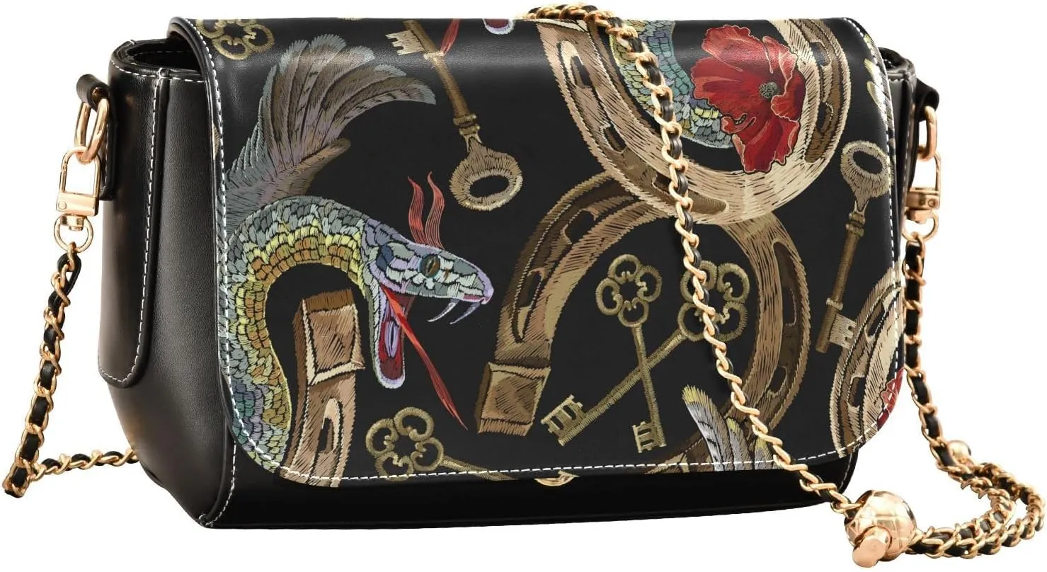 Crossbody Bags for Women Trendy Women's Black Shoulder Bag Small PU Leather Flap Cross Body Bag Handbags