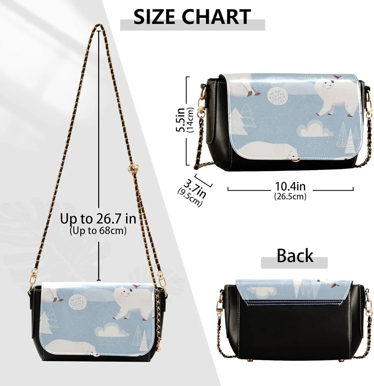 Crossbody Bags for Women Trendy Women's Black Shoulder Bag Small PU Leather Flap Cross Body Bag Handbags