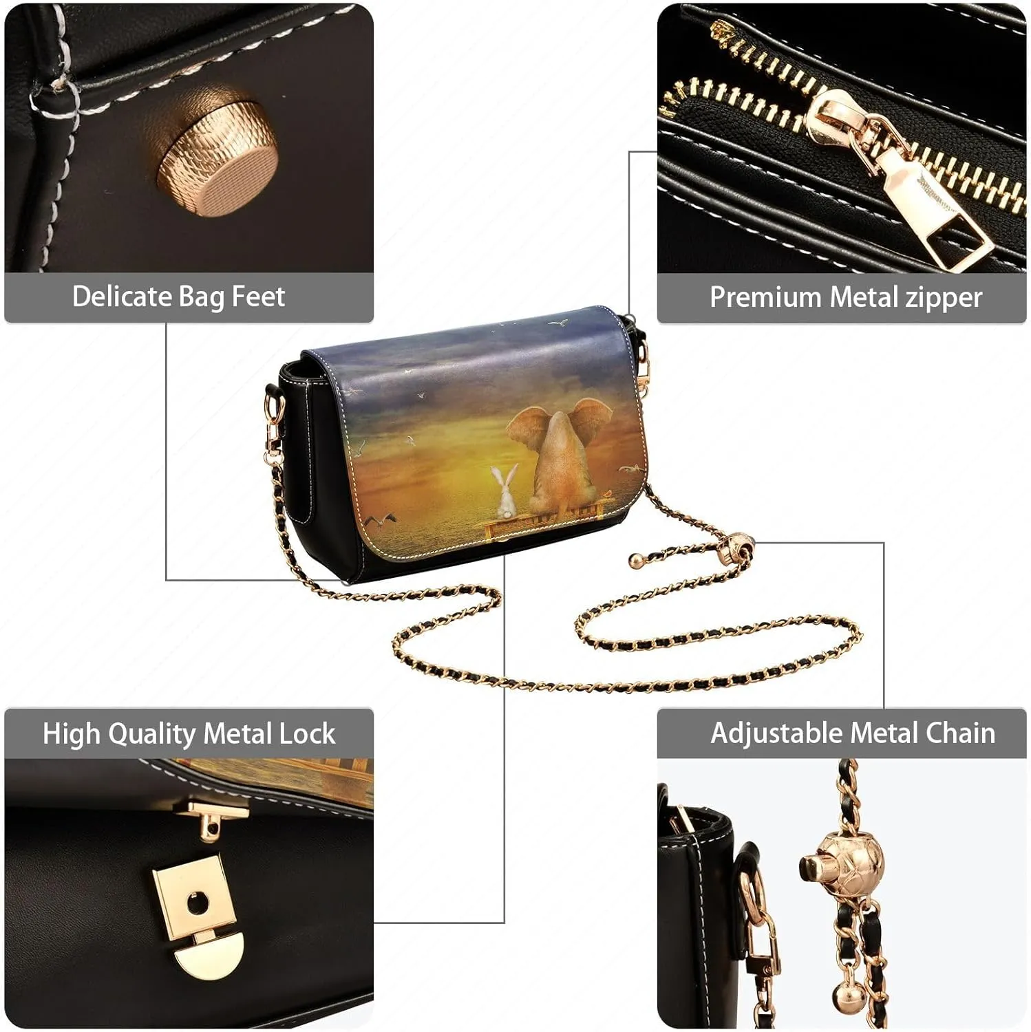 Crossbody Bags for Women Trendy Women's Black Shoulder Bag Small PU Leather Flap Cross Body Bag Handbags