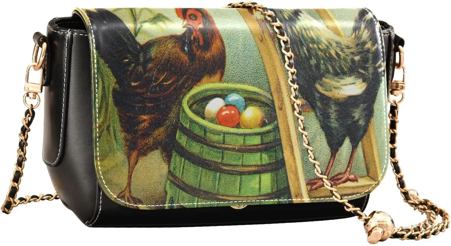 Crossbody Bags for Women Trendy Women's Black Shoulder Bag Small PU Leather Flap Cross Body Bag Handbags
