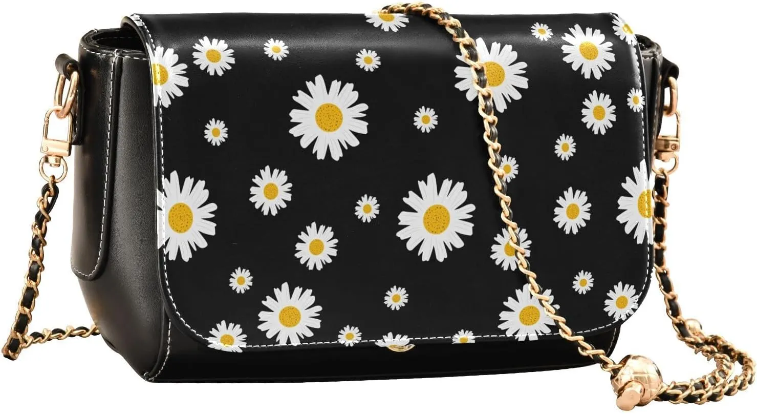 Crossbody Bags for Women Trendy Women's Black Shoulder Bag Small PU Leather Flap Cross Body Bag Handbags