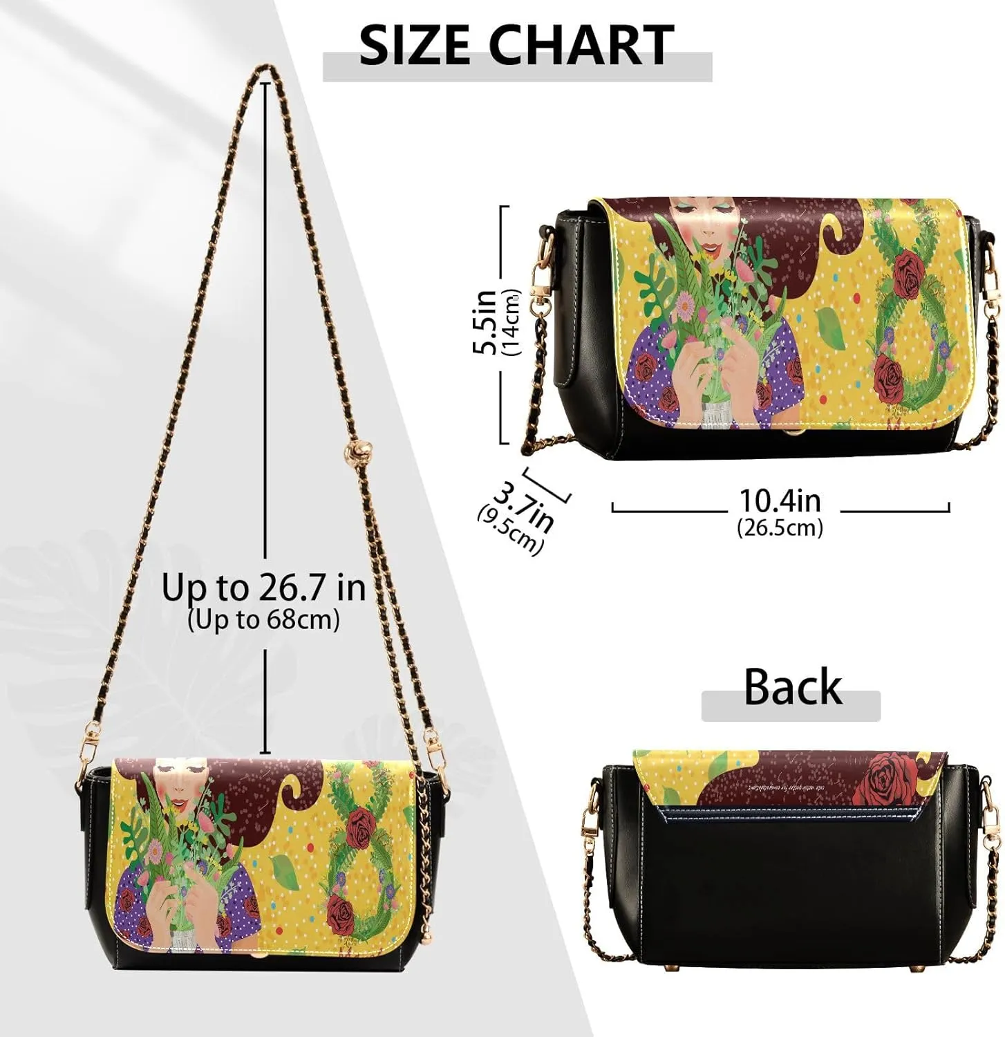 Crossbody Bags for Women Trendy Women's Black Shoulder Bag Small PU Leather Flap Cross Body Bag Handbags