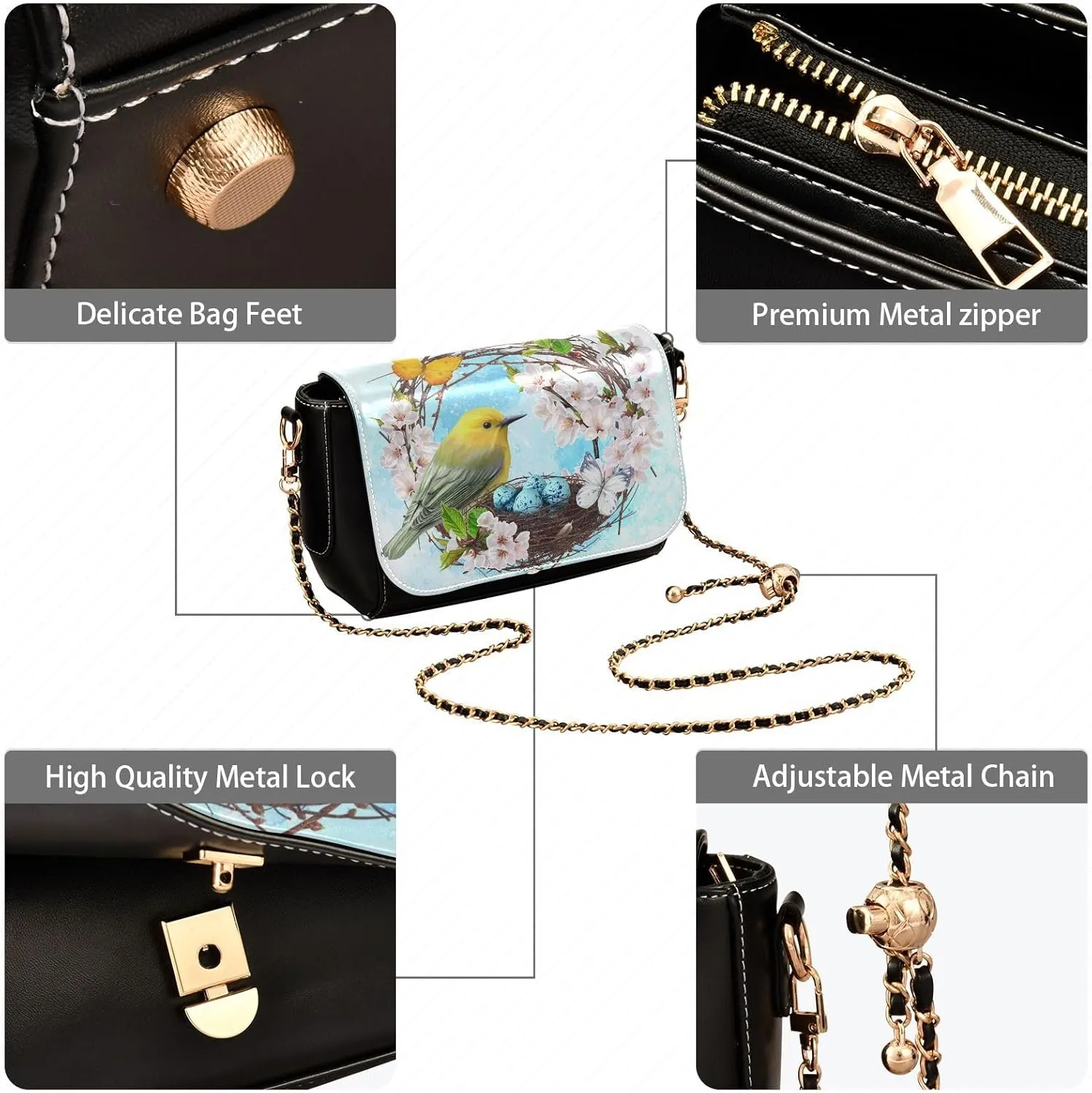 Crossbody Bags for Women Trendy Women's Black Shoulder Bag Small PU Leather Flap Cross Body Bag Handbags
