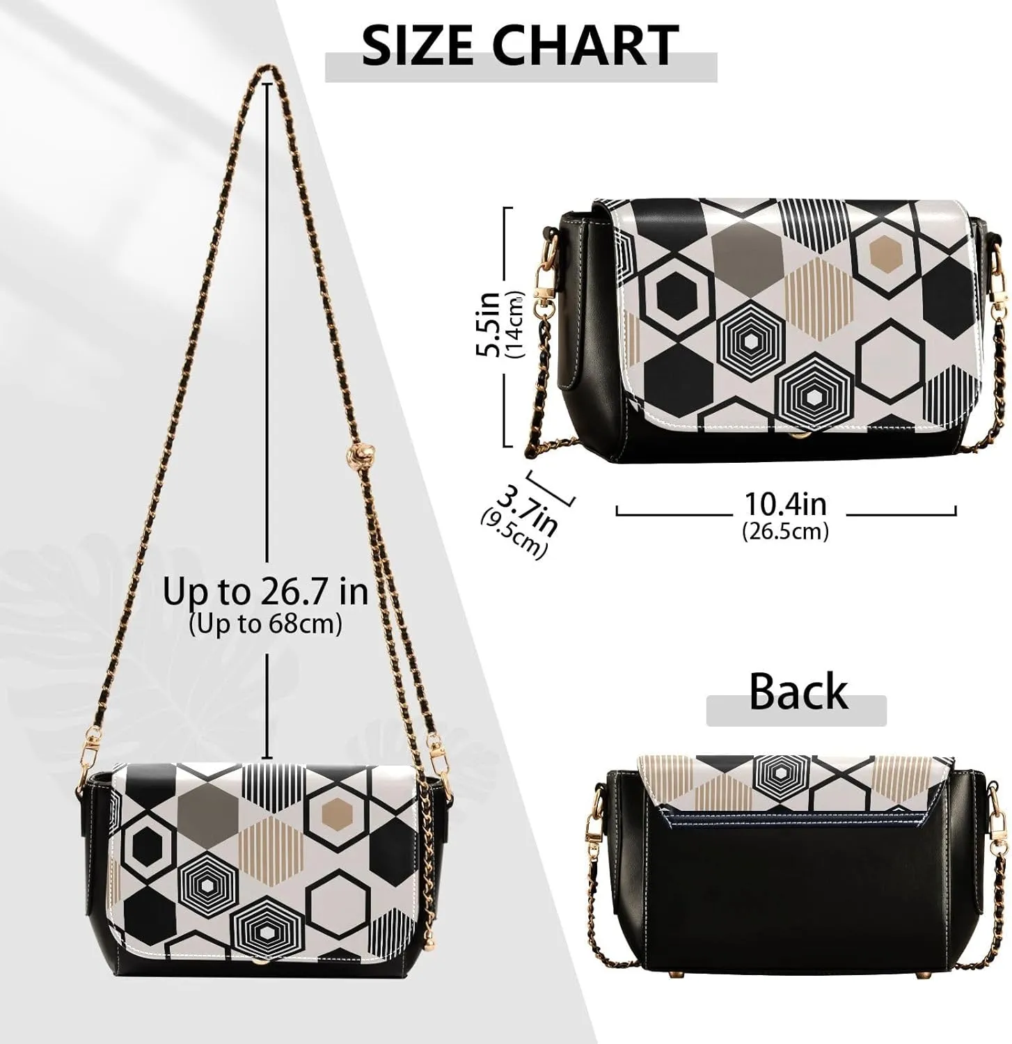 Crossbody Bags for Women Trendy Women's Black Shoulder Bag Small PU Leather Flap Cross Body Bag Handbags
