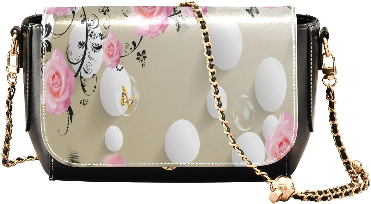 Crossbody Bags for Women Trendy Women's Black Shoulder Bag Small PU Leather Flap Cross Body Bag Handbags