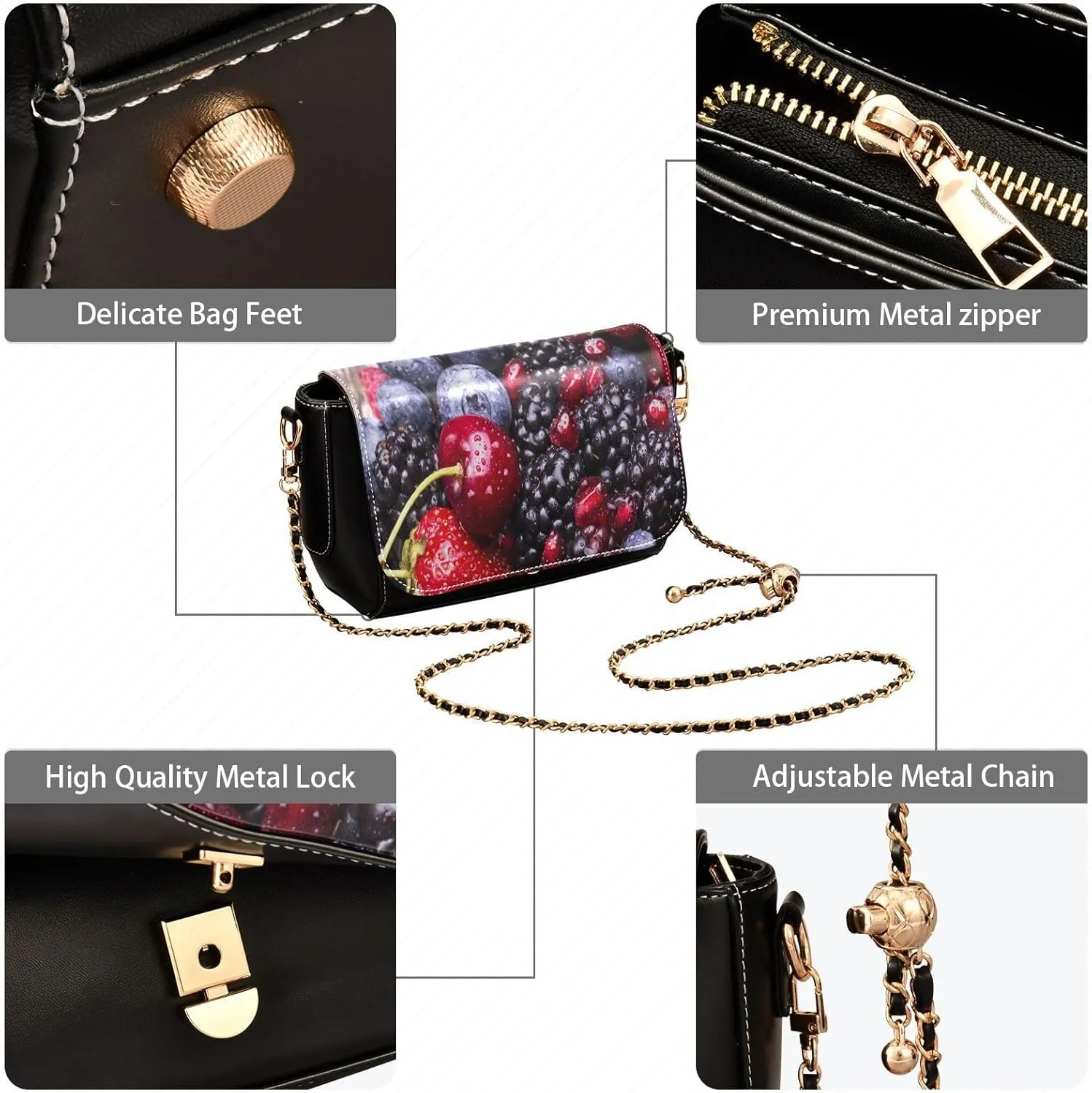 Crossbody Bags for Women Trendy Women's Black Shoulder Bag Small PU Leather Flap Cross Body Bag Handbags