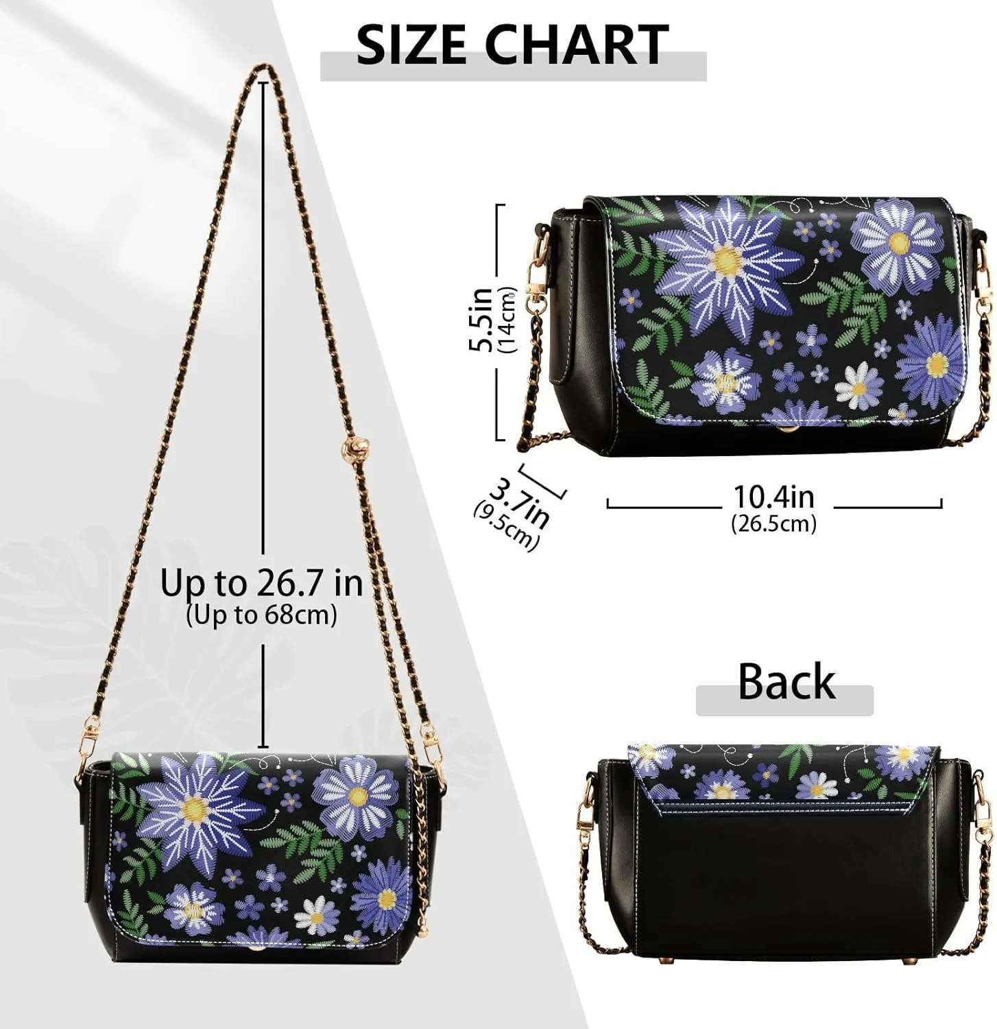 Crossbody Bags for Women Trendy Women's Black Shoulder Bag Small PU Leather Flap Cross Body Bag Handbags