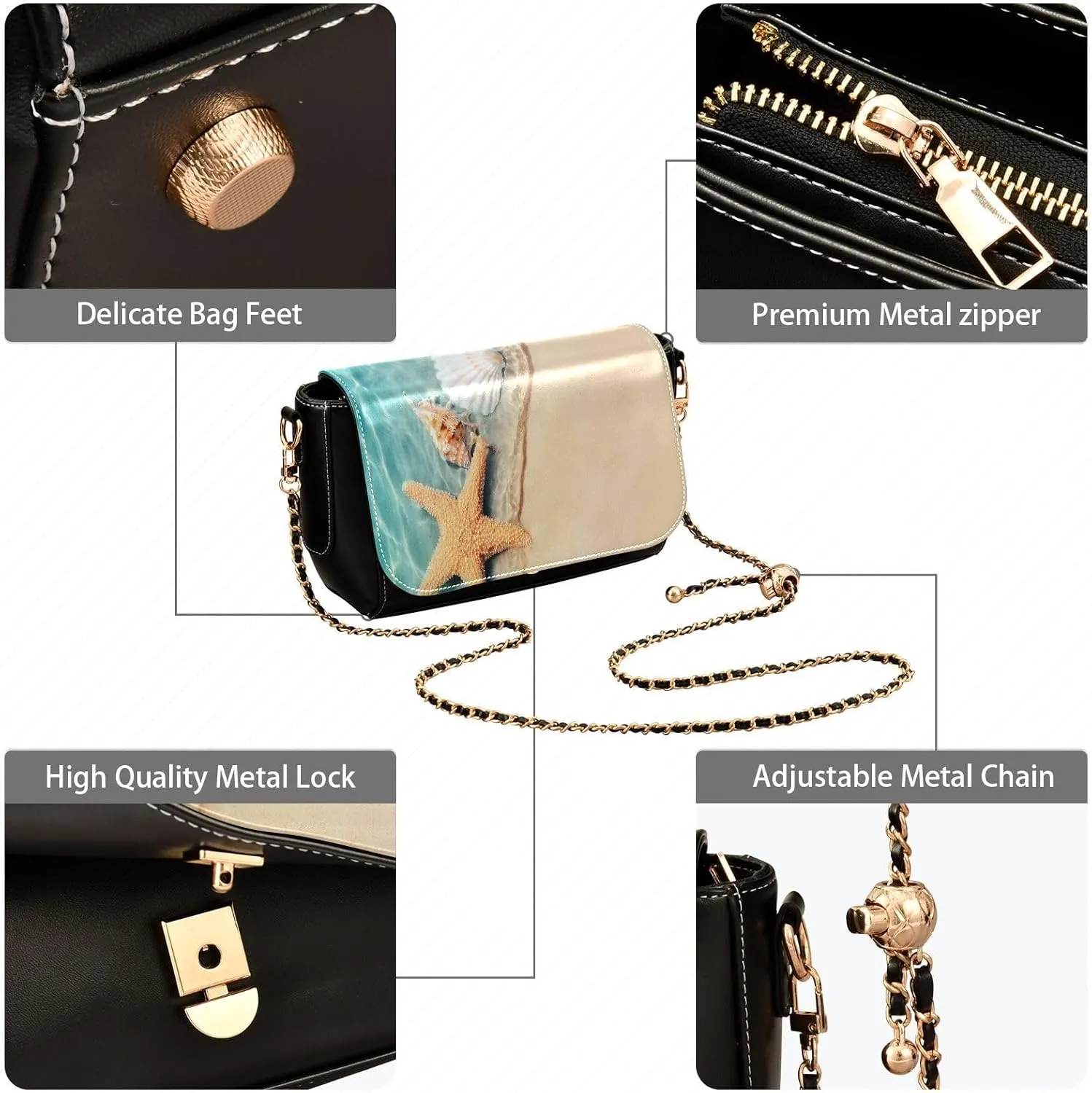 Crossbody Bags for Women Trendy Women's Black Shoulder Bag Small PU Leather Flap Cross Body Bag Handbags