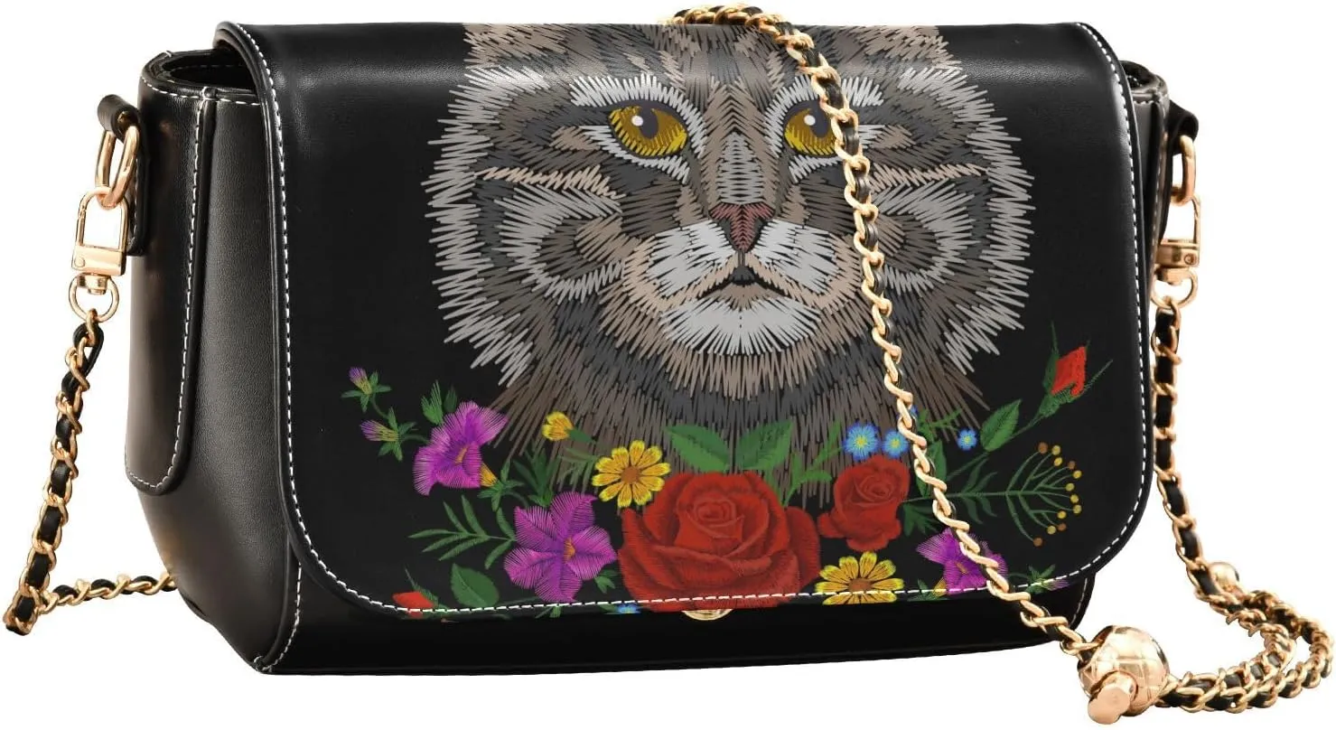 Crossbody Bags for Women Trendy Women's Black Shoulder Bag Small PU Leather Flap Cross Body Bag Handbags